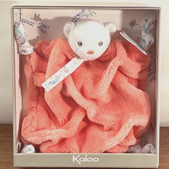 Kaloo Brand New Coral Bear Doudou /Lovey/Security blanket for Baby 0+ - Picture 5 of 11